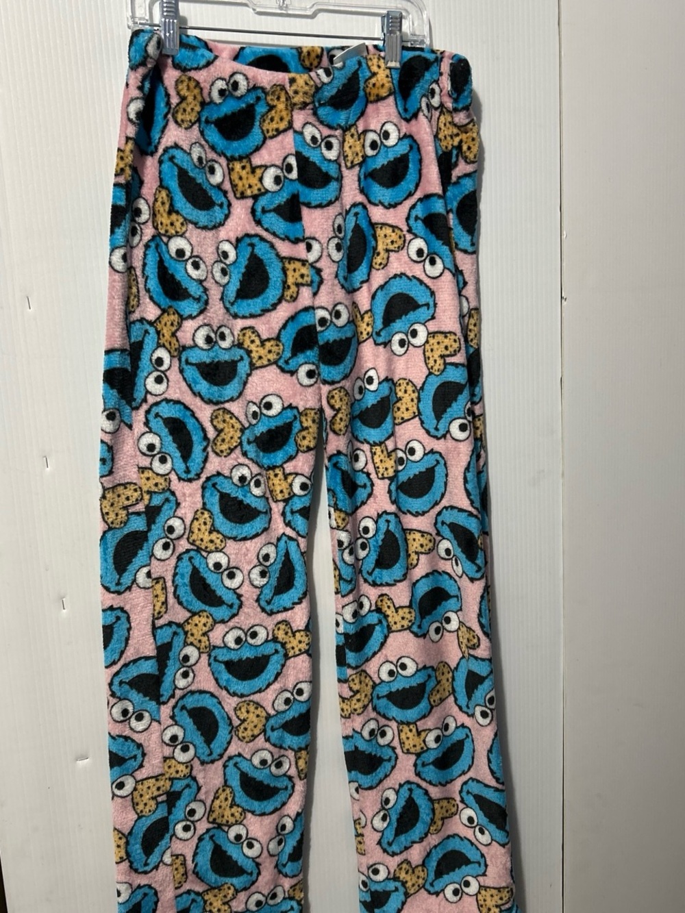 Sesame Street Cookie Monster Pink & Blue Fleece Pajama Pants